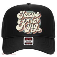 Retro Jesus Is King Christian Bible Religious Hat thumb 0