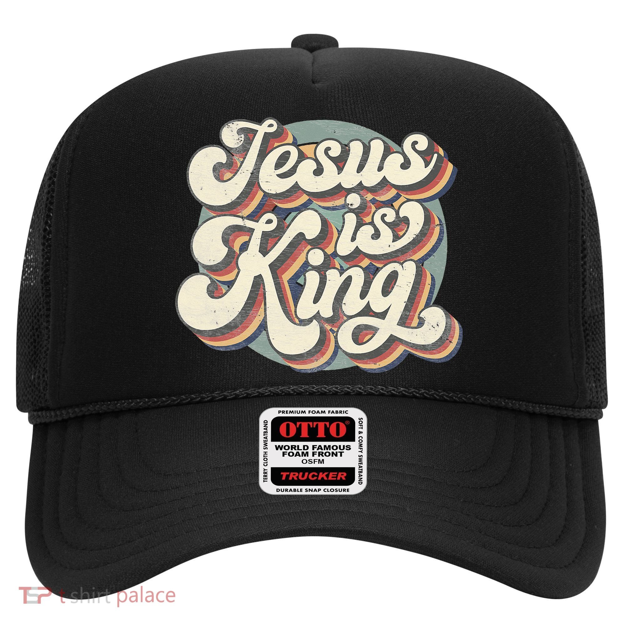 Retro Jesus Is King Christian Bible Religious Hat