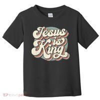 Retro Jesus Is King Christian Bible Religious Toddler T-Shirt thumb 0