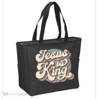 Retro Jesus Is King Christian Bible Religious Tote Bag thumb 2