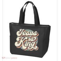Retro Jesus Is King Christian Bible Religious Tote Bag thumb 3
