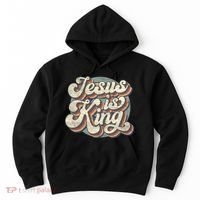 Retro Jesus Is King Christian Bible Religious Hoodie thumb 0