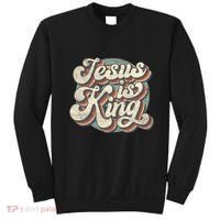 Retro Jesus Is King Christian Bible Religious Sweatshirt thumb 0