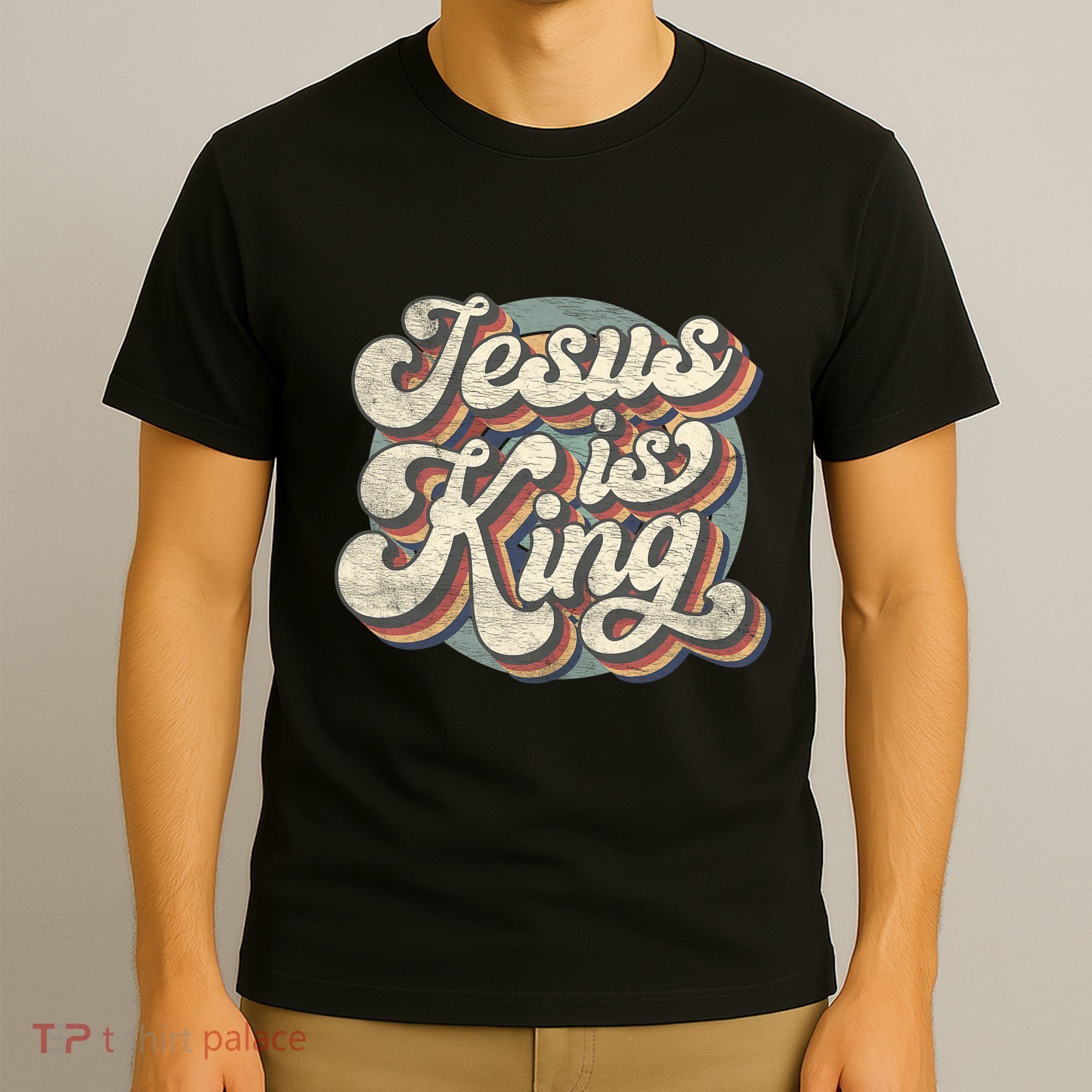 Retro Jesus Is King Christian Bible Religious T-Shirt