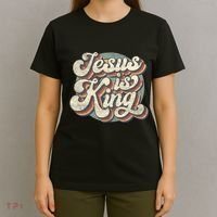 Retro Jesus Is King Christian Bible Religious T-Shirt thumb 4