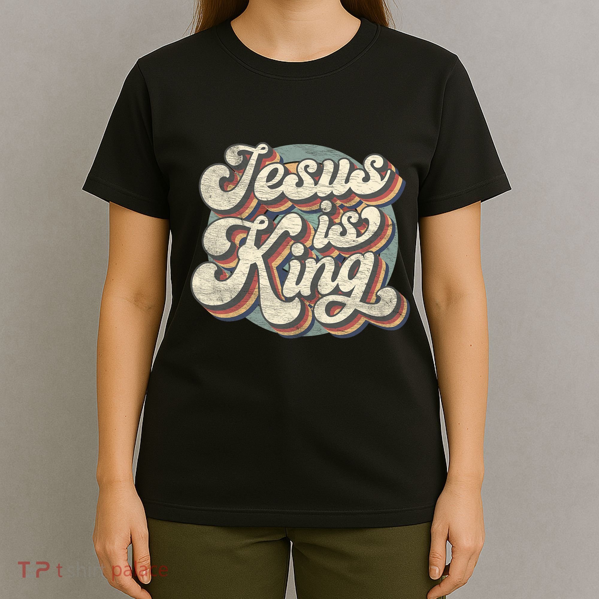 Retro Jesus Is King Christian Bible Religious T-Shirt