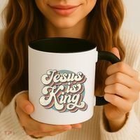 Retro Jesus Is King Christian Bible Religious Coffee Mug thumb 3