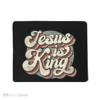 Retro Jesus Is King Christian Bible Religious Mousepad thumb 0