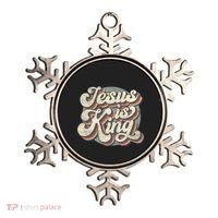 Retro Jesus Is King Christian Bible Religious Ornament thumb 0