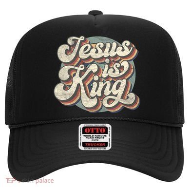 Retro Jesus Is King Christian Bible Religious Hat