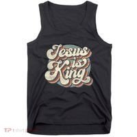 Retro Jesus Is King Christian Bible Religious Tank Top thumb 0