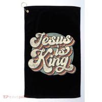 Retro Jesus Is King Christian Bible Religious Golf Towel thumb 0