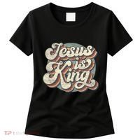Retro Jesus Is King Christian Bible Religious Women's T-Shirt thumb 0