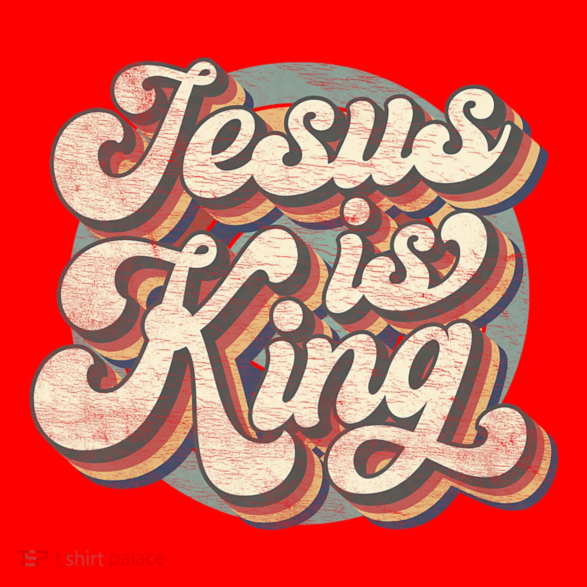 Retro Jesus Is King Christian Bible Religious Santa Hat