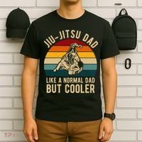 Retro Jiu Jitsu Dad Bjj Man Father Vintage T-Shirt thumb 6