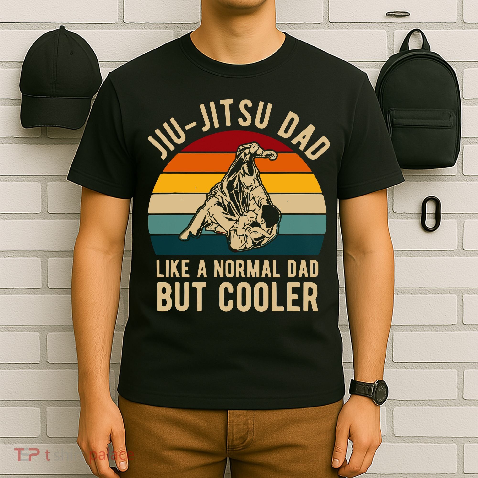 Retro Jiu Jitsu Dad Bjj Man Father Vintage T-Shirt