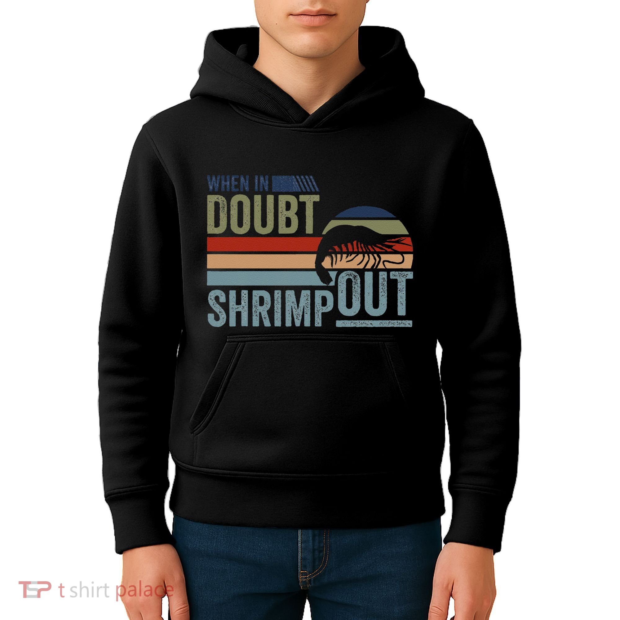 Retro Jiu Jitsu Martial Art When In Doubt Shrimp Out Bjj Mma Kids Hoodie