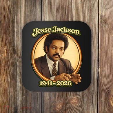 Retro Jesse Jackson 1941-2026 Vintage Coaster