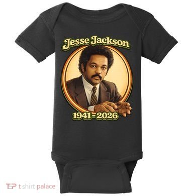 Retro Jesse Jackson 1941-2026 Vintage Baby Bodysuit