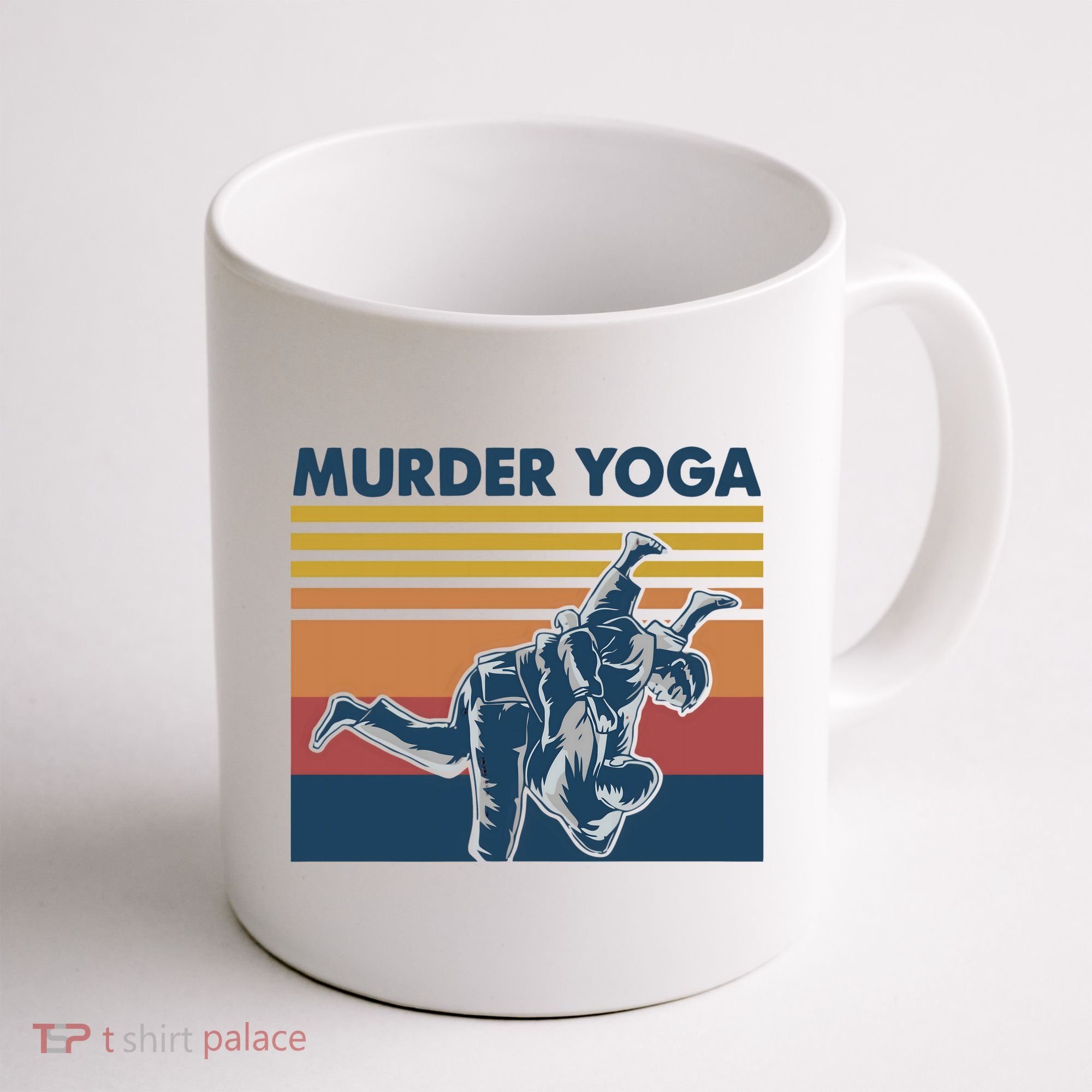 Retro Jiu Jitsu Murder Yoga Jiu Jitsu Murder Yoga Coffee Mug