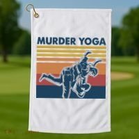 Retro Jiu Jitsu Murder Yoga Jiu Jitsu Murder Yoga Golf Towel thumb 1