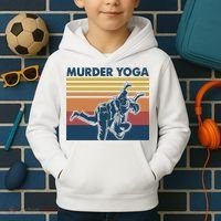 Retro Jiu Jitsu Murder Yoga Jiu Jitsu Murder Yoga Kids Hoodie thumb 2