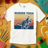 Retro Jiu Jitsu Murder Yoga Jiu Jitsu Murder Yoga Kids T-Shirt thumb 3