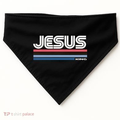 Retro Jesus King USA-Made Doggie Bandana