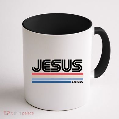Retro Jesus King Coffee Mug back