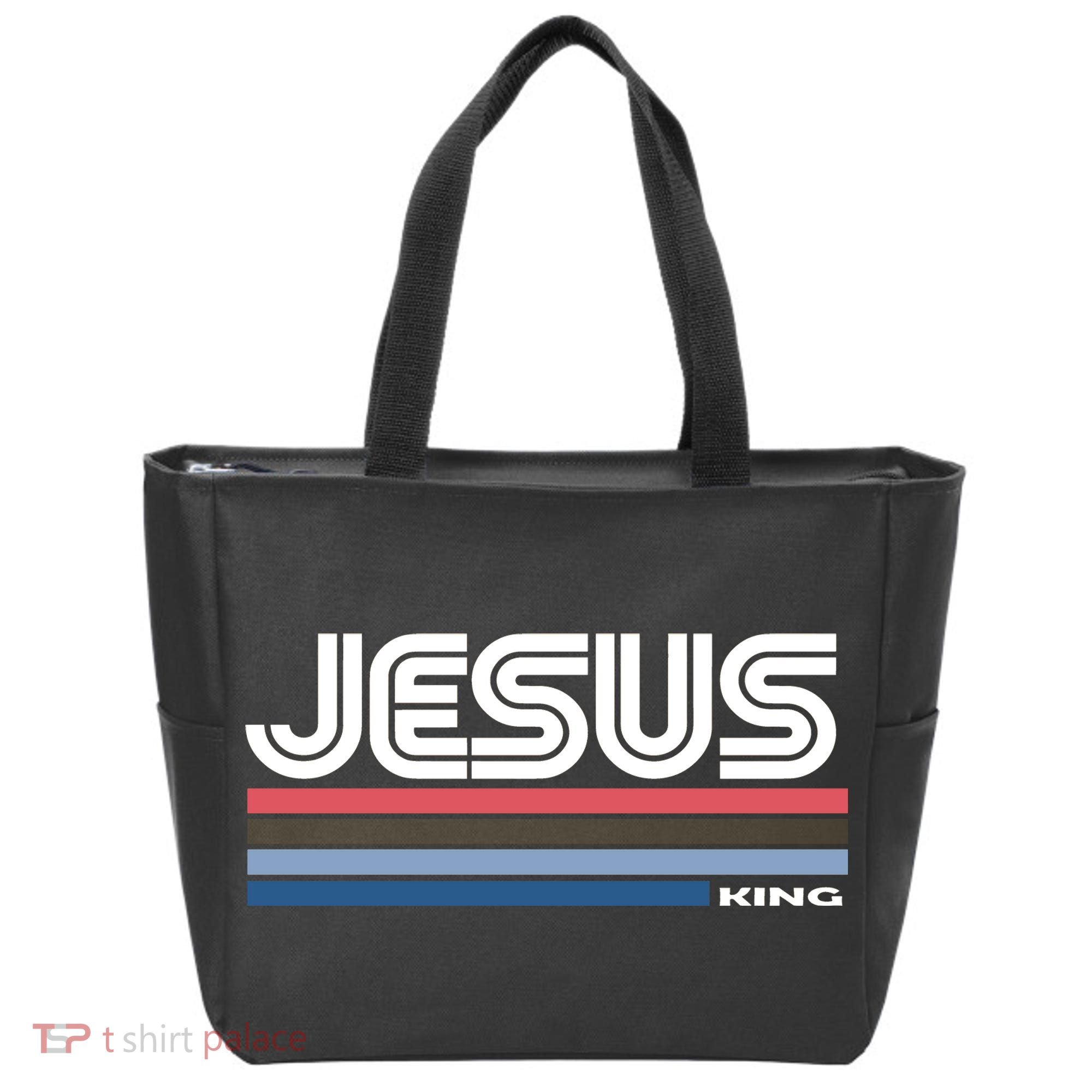 Retro Jesus King Tote Bag