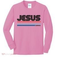 Retro Jesus King Kids Long Sleeve Shirt thumb 0