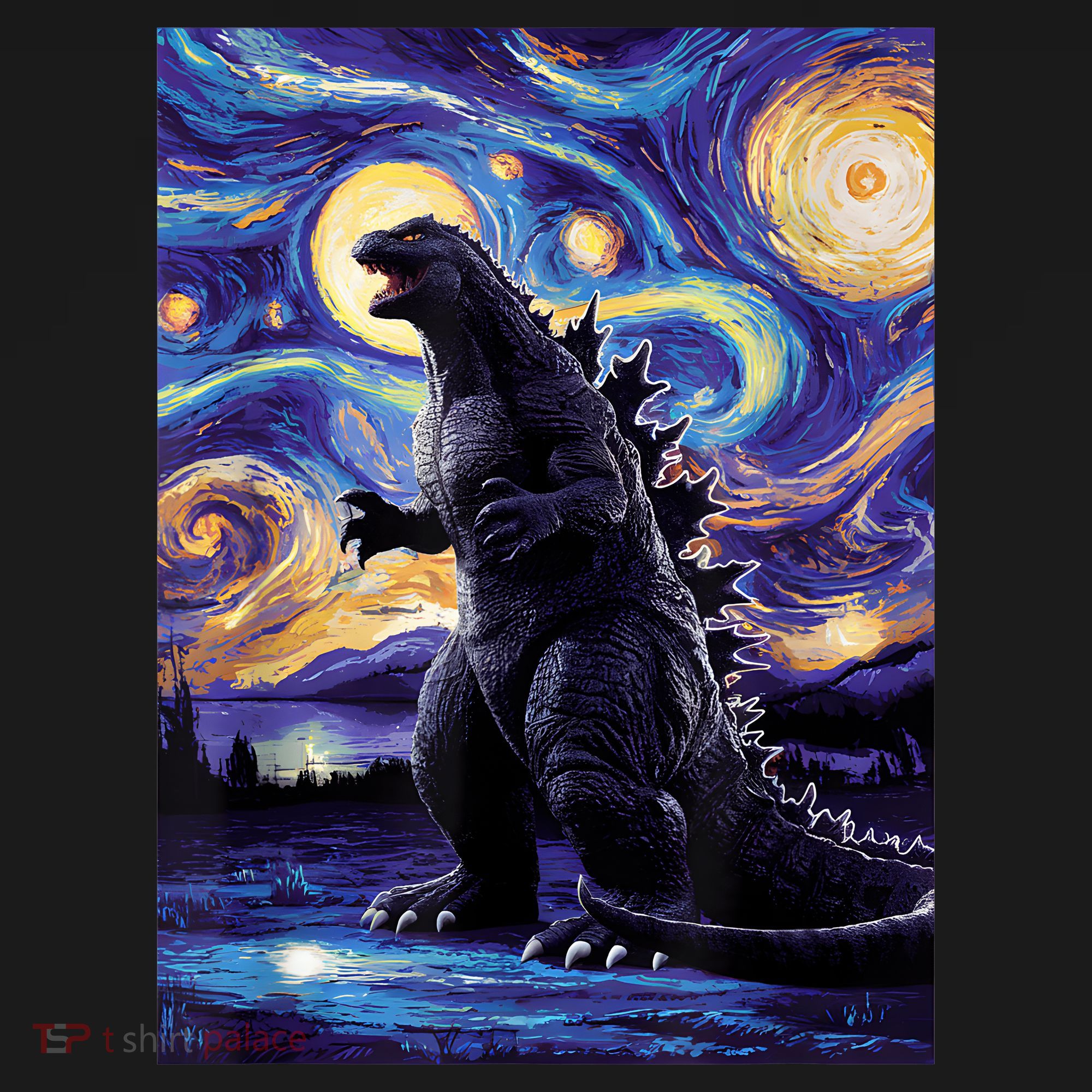 Retro Japanese Kaiju Monster Starry Night Parody Toddler Hoodie