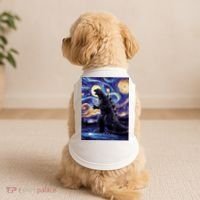 Retro Japanese Kaiju Monster Starry Night Parody Doggie Tank thumb 2