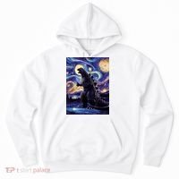 Retro Japanese Kaiju Monster Starry Night Parody Hoodie thumb 0
