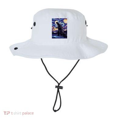 Retro Japanese Kaiju Monster Starry Night Parody Bucket Hat