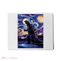 Retro Japanese Kaiju Monster Starry Night Parody Mousepad thumb 0