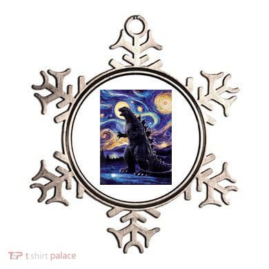Retro Japanese Kaiju Monster Starry Night Parody Ornament