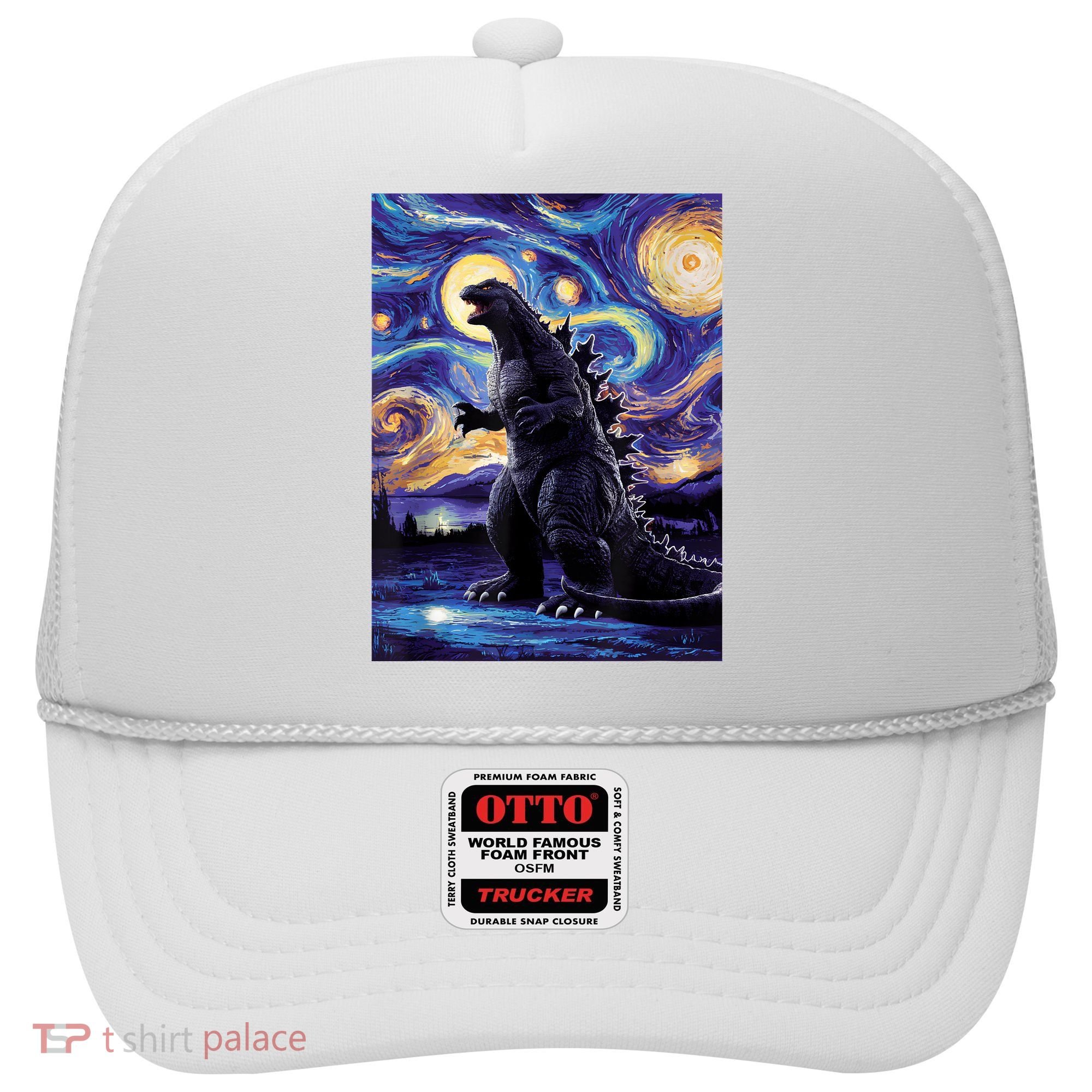 Retro Japanese Kaiju Monster Starry Night Parody Hat