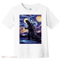 Retro Japanese Kaiju Monster Starry Night Parody Toddler T-Shirt thumb 0