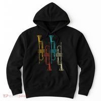 Retro Jazz Music Trumpeter Gifts Trumpet Hoodie thumb 0