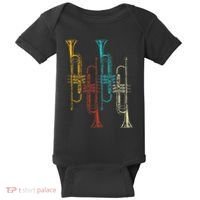 Retro Jazz Music Trumpeter Gifts Trumpet Baby Bodysuit thumb 0