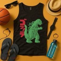 Retro Japanese Monster Movie Inspired Tank Top thumb 4
