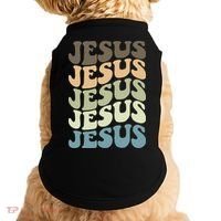 Retro Jesus Name Christian Faith Doggie Tank thumb 0