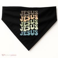 Retro Jesus Name Christian Faith USA-Made Doggie Bandana thumb 0