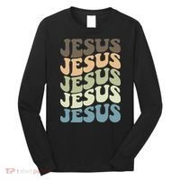 Retro Jesus Name Christian Faith Long Sleeve Shirt thumb 0