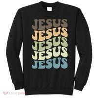 Retro Jesus Name Christian Faith Sweatshirt thumb 0