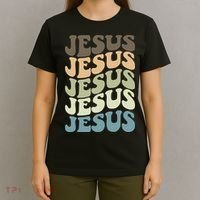 Retro Jesus Name Christian Faith T-Shirt thumb 4