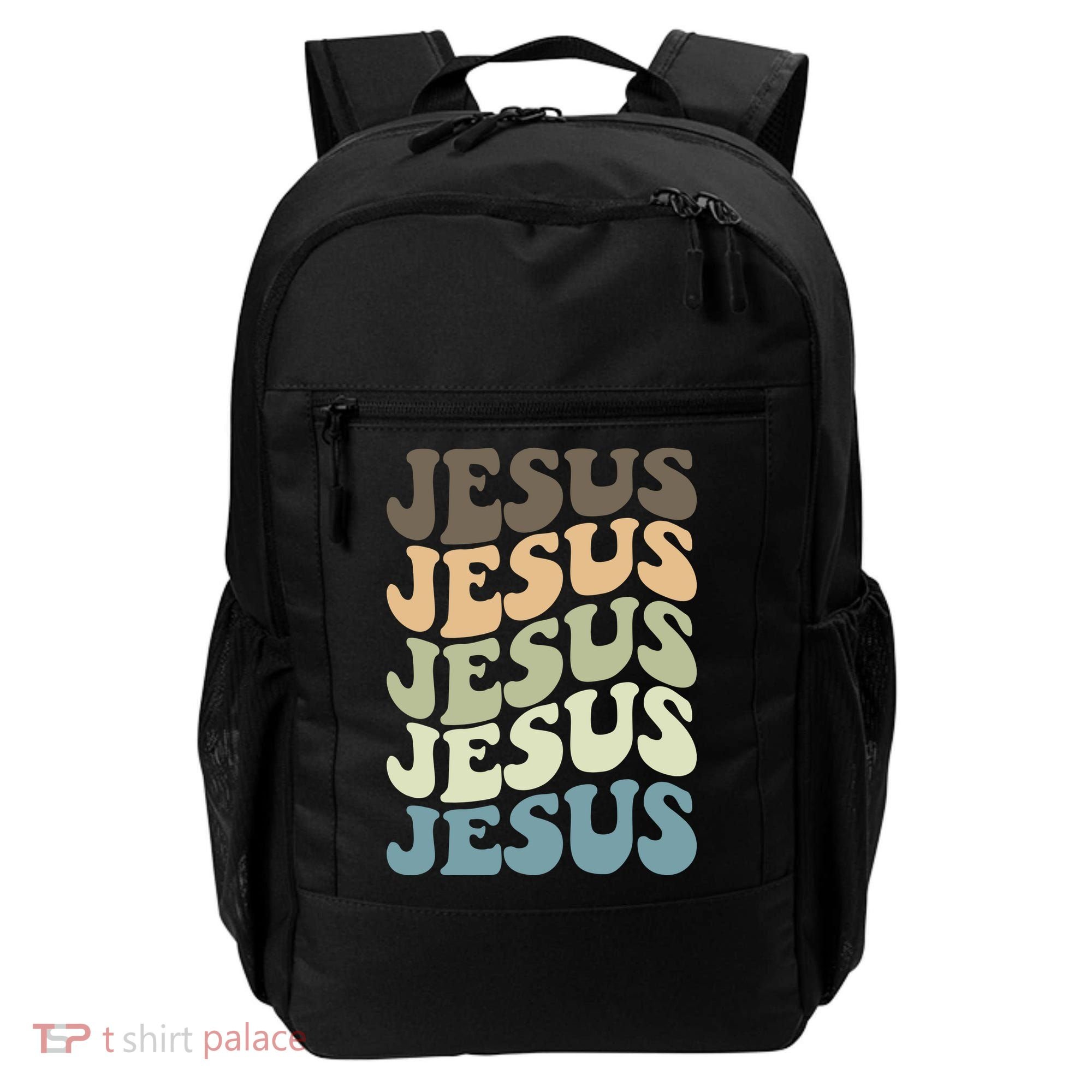 Retro Jesus Name Christian Faith Backpack