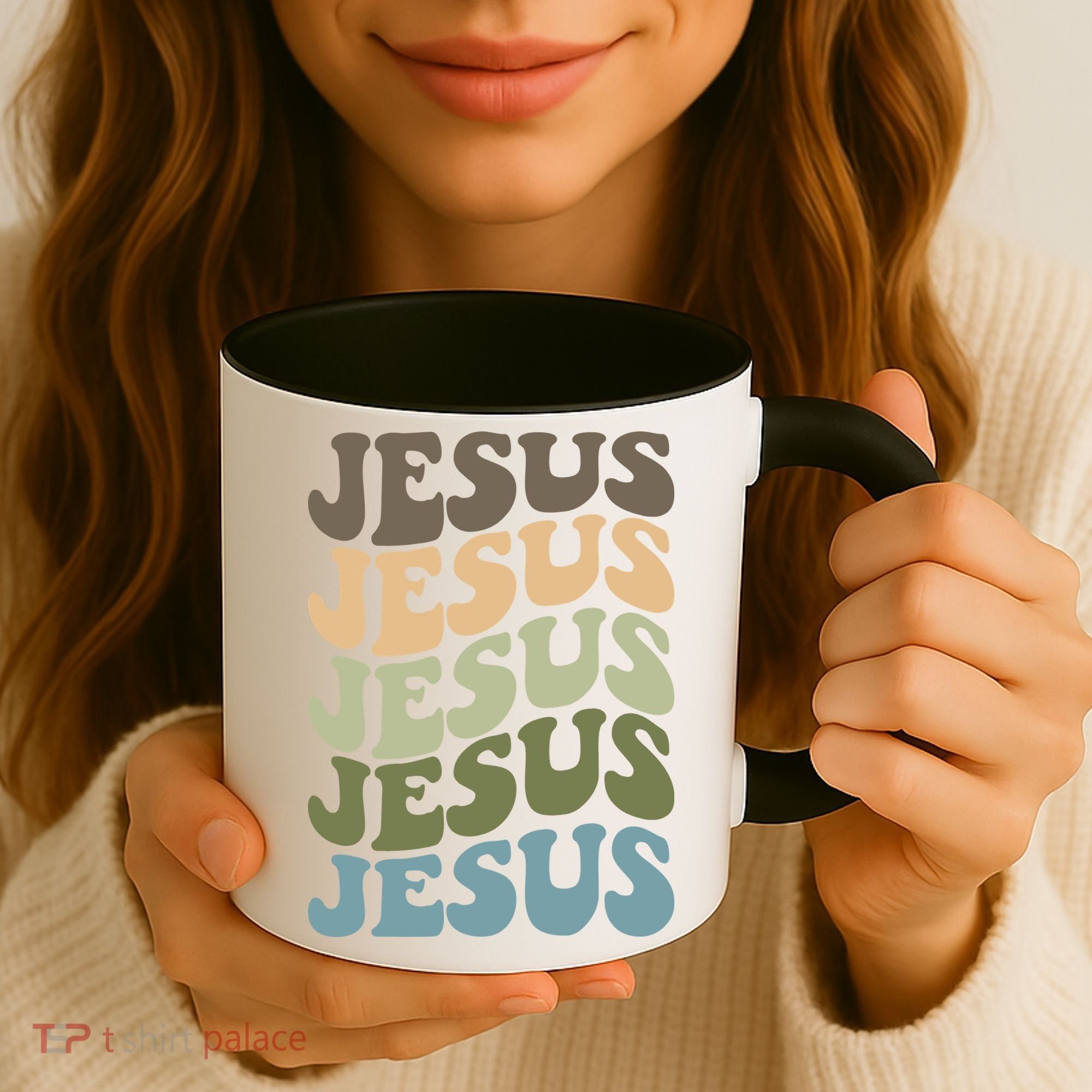 Retro Jesus Name Christian Faith Coffee Mug