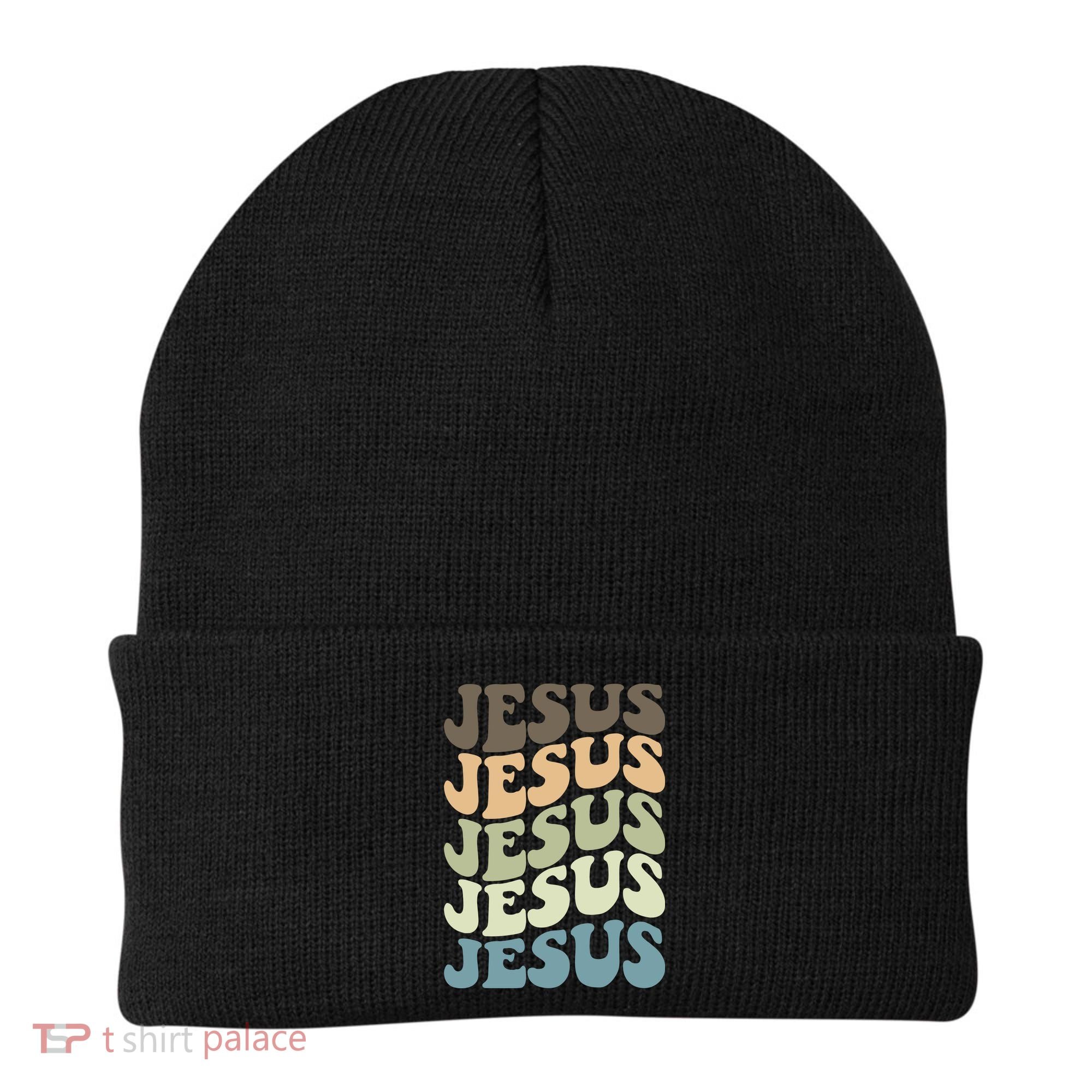 Retro Jesus Name Christian Faith Beanie